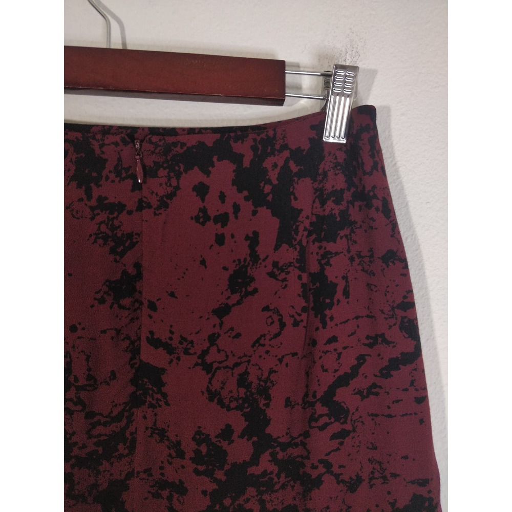 3/$20 Banana Republic Maroon Burgundy Black Ruffle Flare Mini Skirt Size 2 - Picture 5 of 9